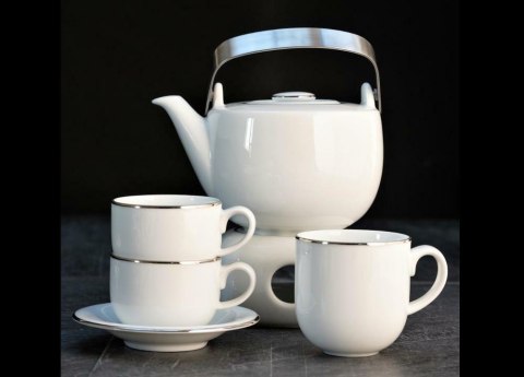 Garnitur do herbaty dla 6 osób 21 elementów PLUS Platin NZ166