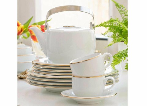 Garnitur do herbaty dla 6 osób 21 elementowy Plus Gold NZ161