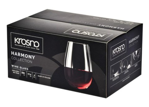 Szklanki do wina czerwonego 670 ml 6376 HARMONY komplet 6 sztuk Krosno Glass Szklanki do wina czerwonego 670 ml 6376 HARMONY komplet 6 sztuk Krosno Glass