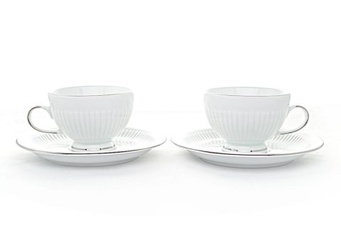 Filiżanki 225 ml ze spodkami Minos Platin 2 szt, Bogucice Filiżanki 225 ml ze spodkami Minos Platin 2 szt, Bogucice