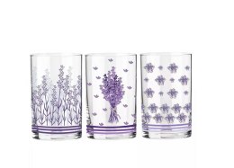 Szklanki do napojów-herbaty 270 ml.1942 .Lawenda PRL komplet 6 szt. Krosno Glass