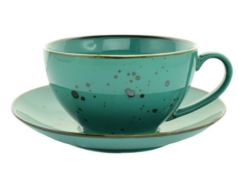 Filiżanka 450 ml ze spodkiem 16,5 cm Cottage Turkus 0985 Bogucice Filiżanka 450 ml ze spodkiem 16,5 cm Cottage Turkus 0985 Bogucice