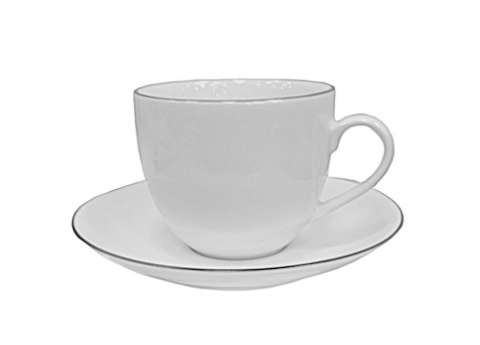 Filiżanka 320 ml ze spodkiem 16 cm AP105 Linea Base Black 1227 Bogucice