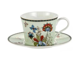 Filiżanka ze spodkiem 230ml motyw kwiatów Marco-Polo