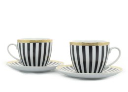 Filiżanki 270 ml ze spodkami 15 cm komplet 2 sztuk SERKO 1062 Bogucice