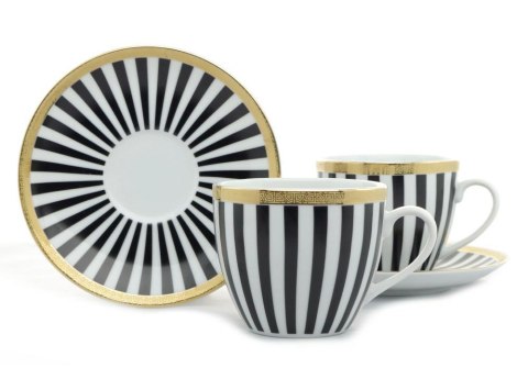 Filiżanki 270 ml ze spodkami 15 cm komplet 2 sztuk SERKO 1062 Bogucice