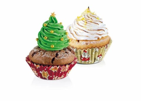 Foremki papierowe papilotki na muffiny 100 sztuk śr. 4cm zima