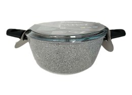 GARNEK 20CM/H9,4CM pokrywka szklana powłoka nieprzywier.DUICV2030 aluminium