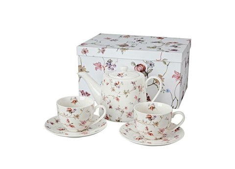 Garnitur dla 2 osób filiżanki ze spodkami i czajnik SAFFA Duo Gift