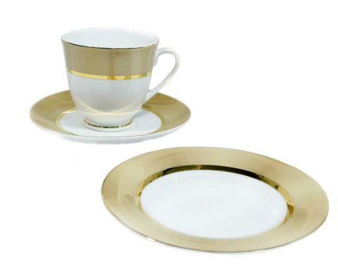 Garnitur do herbaty dla 6 osób 18 elementowy OPAL GOLD 1005 Bogucice Garnitur do herbaty dla 6 osób 18 elementowy OPAL GOLD 1005 Bogucice