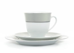 Garnitur do herbaty dla 6 osób 18 elementowy OPAL PLATIN Bogucice