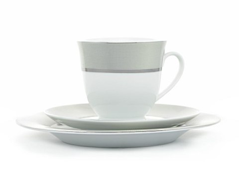 Garnitur do herbaty dla 6 osób 18 elementowy OPAL PLATIN Bogucice