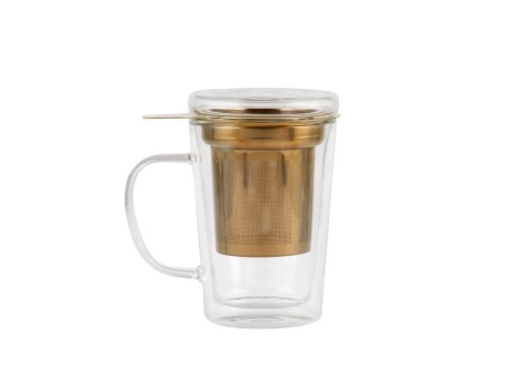 Kubek 300 ml AMO 9378 podwójna ścianka z zaparzaczem Vialli Design Kubek 300 ml AMO 9378 podwójna ścianka z zaparzaczem Vialli Design