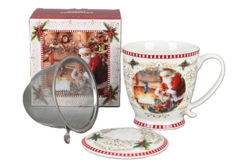 Kubek świąteczny 460 ml z zaparzaczem 555-7306 Mikołaj Marco-Polo