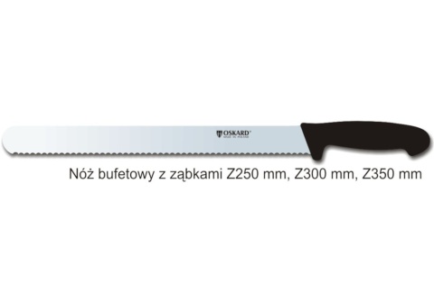 Nóż bufetowy 350 mm z ząbkami OSKARD NK 027 Z Nóż bufetowy 350 mm z ząbkami OSKARD NK 027 Z