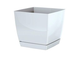 Doniczka z podstawką 13,5cm Coubi Square DUKP135-S449 Biała Prosperplast