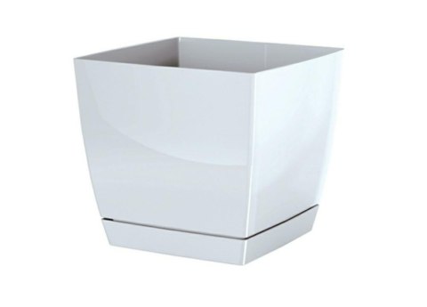 Doniczka z podstawką 13,5cm Coubi Square DUKP135-S449 Biała Prosperplast