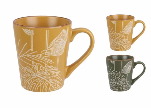 Kubek 300 ml STONEWARE LIŚCIE DN1801870 Mix Dekor