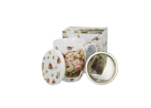 Kubek 350 ml Piwonie z zaparzaczem Kosz kwiatów Crocus