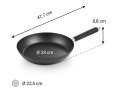 Patelnia 28 cm stalowa z powłoką nieprzywieralną 607048 NERO Tescoma