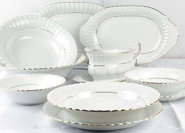 Serwis obiadowy dla 12 osób 44 elementowy IWONA B014 Złota Linia Chodzież
