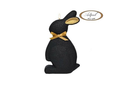 Świeca Zając 19 cm EASTER VELUR Czarna Adpal