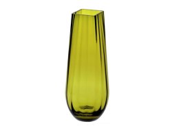 Wazon 35cm Optyk. pion. oliwka FWAD058 Krosno Glass