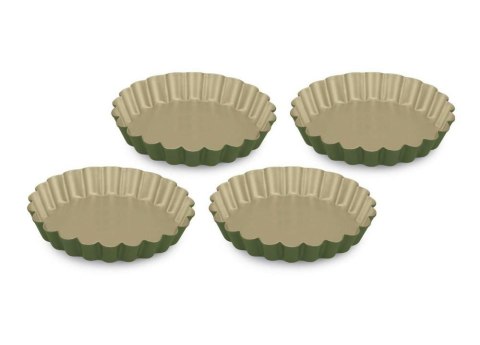 Formy do mini tarty 12 cm BNat komplet 4 sztuk OLIWKA/BEŻ Guardini