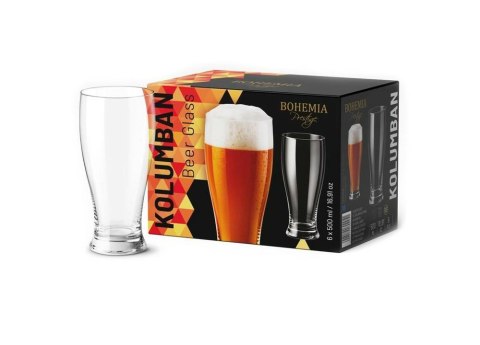 KPL.6 Szklanek 500ml do piwa BOHEMIA PRESTIGE KOLUMBAN 802251