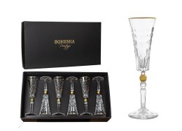 Kieliszki do szampana 6 elementowy CONTE GOLD BOHEMIA PRESTIGE 802787