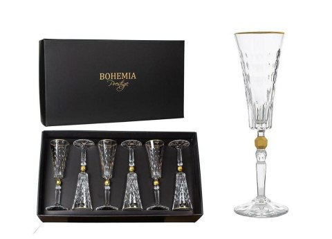 Kieliszki do szampana 6 elementowy CONTE GOLD BOHEMIA PRESTIGE 802787