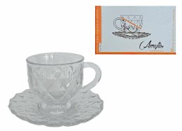Komplet 6 filiżanek 225ml ze spodkami 14cm AMYTIS TS3042GCL Kaveh