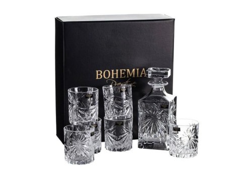 Kpl.7 szt. WHISKY karafka 850ML+ 6szt. szkl.320ML BOHEMIA PRESTIGE FIORE 802411